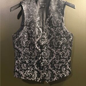 INC International Concepts Black and Silver Slim Fit Vest